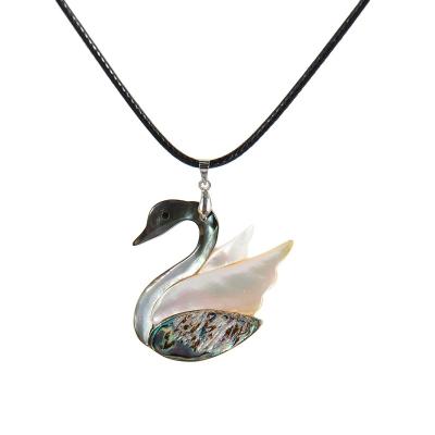 China Boutique Trendy Natural Flower Shell Necklace Personality Swan Pendant For Women And Men for sale