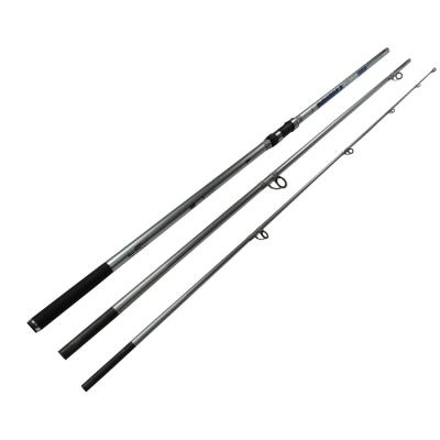 China Double-Winner Carbon Silver 3 Piece 15ft 4.5m Long Cast Carbon Sea Fishing Surfcasting Beachcasting Spinning Rod Shore Rod for sale