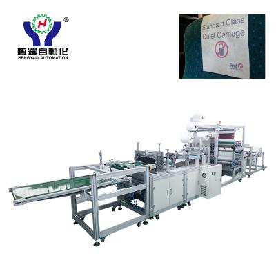 China Factory Automatic Ultrasonic Airline Headrest Nonwoven Cover Making Machine for sale