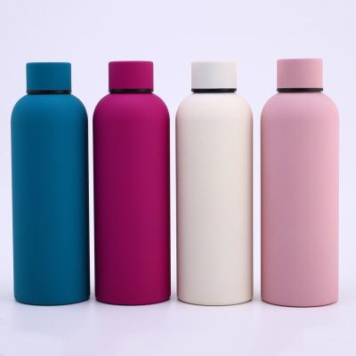 China PORTABLE 500ml Flask Wall Double Wall Double Mouth Outdoor Water Bottle Stainless Steel Custom Colored Thermo Rubber Matte Paint Small for sale