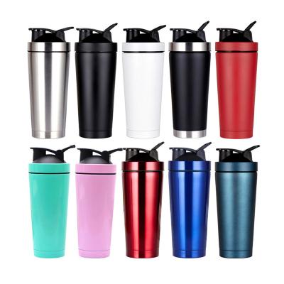 China Wholesale Custom Logo Protein Shaker Bottle Sport Shaker Gym 304 Stainless Steel Beverage Water Bottle Viable Factory Leak Proof Bpa Free for sale