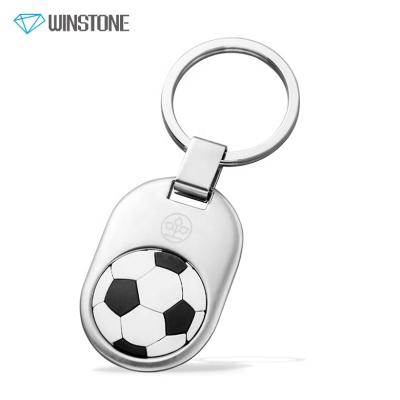 China Metal Fashion Football Metal Keychains With Soft 3D PVC Sticker for sale