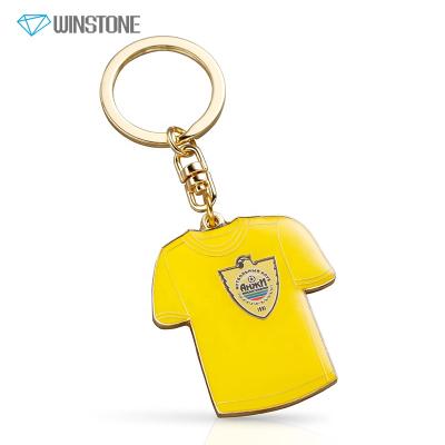 China Custom Epoxy Dome Soft Dome Shirt Soccer Key Chain Promotion Gift Enamel Key Chain For Soccer Club for sale