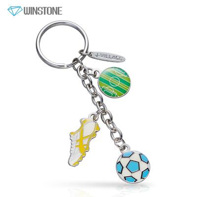 China International Custom Enamel Soccer Shoes Key Chain Soccer Ball Boots Keyring Pendant Sports for sale