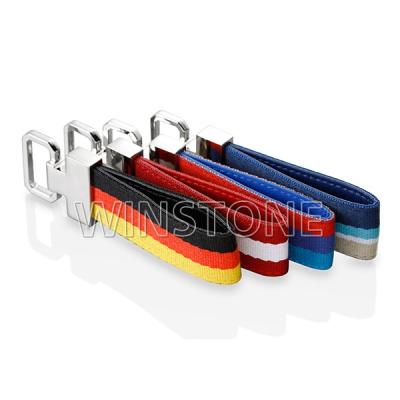 China Modern Custom Stripe Bracelet Key Chain Accessories Logo Printed for sale