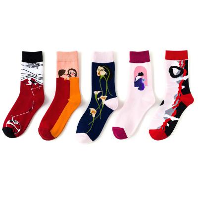 China European and American Street Fashion Colorful Creative Women's Cotton Breathable Tube Socks for sale