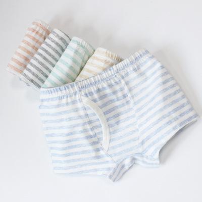 China ZXQ22 Boy's Flat-Corner Underwear Anti-Static Combed Cotton Children's Underwear Four-Corner Striped Boy's Baby Shorts for sale