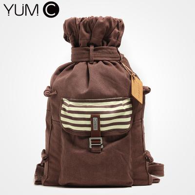 China Drawstring Printed Waterproof Women's Canvas Rucksack Backpack for sale