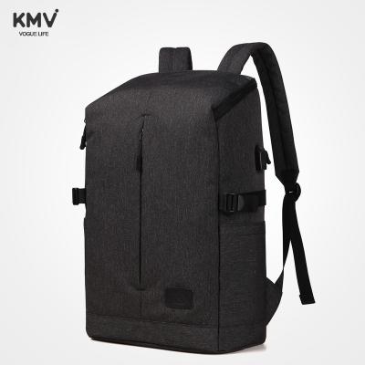 China USB Charging Port KMV 600D Waterproof Cation Dyed Polyester Laptop Backpack for sale