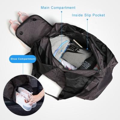 China Large Pocket Independent Women Shoe Tote Bag Fitness Gym Bag Sports Shoulder Bag With Shoe Compartment for sale