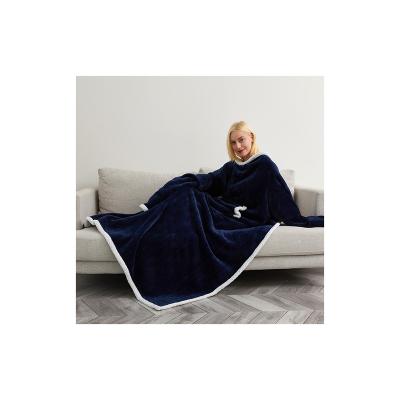 China Vegan Portable Warm Portable Blanket Home Fashion Fleece Comfortable Wearable Blanket for sale