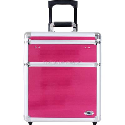 China Aluminum Rolling Aluminum Makeup/Salon Case 2 in 1 Toiletry Kit NEW for sale