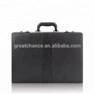 China Leather Hand Carry Case Grand Central Briefcase, Leather Briefcase, Hard-sided with Combination Locks, Black (XY-494) for sale