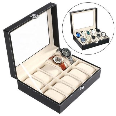 China Hand Carry Case Leather Watch Box Case For Women Men Wrist Display Jewelry Organizer Storage for sale