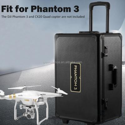 China LuggageHard Case Travel Carry Case Box For DJI Phantom 3 Aluminum Rolling Helicopter for sale