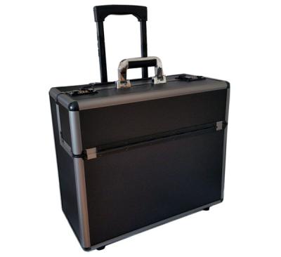 China New Black Driver Aluminum Case Wheeled Briefcase Carry Case Travel Work Business Aluminum Case for sale