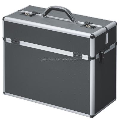 China Black Aluminum Pilot Case Bag Briefcase Travel Work Package Executive Flight for sale