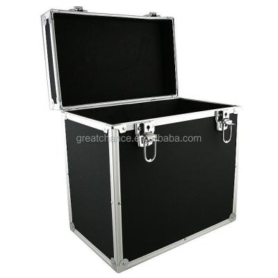 China 12 Inch Record Flight Case in Black /Silver Holds 50 LP / 12” (XY-884) XY-884 for sale