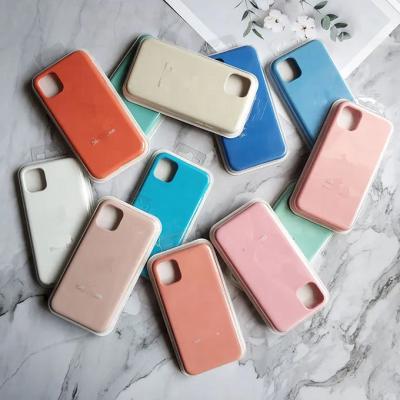 China Original Shockproof Liquid Silicone Phone Case Cover For iPhone 14 13 11 12 pro Max Mini X XR XS 7 8 plus Se 2020 shockproof back cover for sale