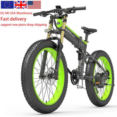 China LANKELEISI 27 Speed ​​Mountain Bike 1000w Electric Bicycle 48v 14.5ah Lithium Battery Aluminum Ebike 26 Inch Tire Fat Folding Electric Bike for sale