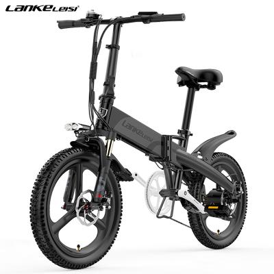 China LANKELEISI G660 aluminum alloy 20 inch folding ebike aluminum frame 48V 14.5ah lithium battery ebike aluminum electric bicycle e bike for sale