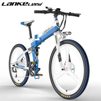 China LANKELEISI XT750 500w 500w Electric Bicycle Aluminum Alloy Frame 48V 10.4ah Lithium Battery Aluminum Ebike 26 Inch Electric Folding Bike for sale