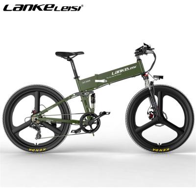 China LANKELEISI XT750 500w 26 inch 26 inch Folding Electric Bicycle Electric Bicycle Aluminum Alloy Frame 48V 12.8ah Lithium Battery Ebike for sale