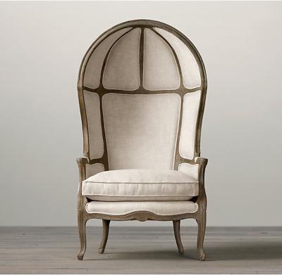 China Traditional Versailles Fabric Living Room Chairs With Dramatic Dome And Deep Wings for sale