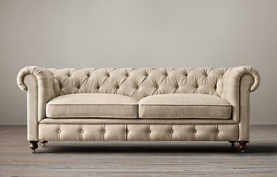 Chine Sofas étendus de bois dur de tissu séché au four de cadre avec 2/3 coussins à vendre