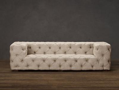 Chine Le sofa de toile tufté confortable de tissu avec deux sections rendent service à une foule à vendre