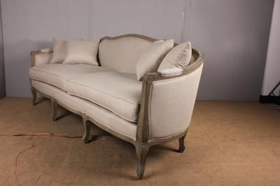 Chine Le salon 3 pose le sofa de toile de tissu, le bois solide et les sofas blancs de tissu à vendre