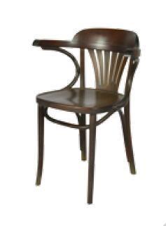 China Antique Birch Metal Wood Dining Chairs , Dark Brown Restaurant Cafe Chair for sale