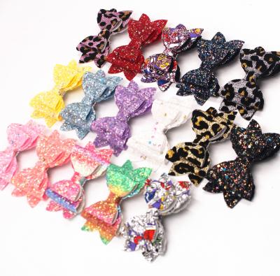 China Classic 9cm Bling Sparkly Glitter Hair Bows Alligator Hair Clips Hair Accessories for Women Kids Baby Girls for sale