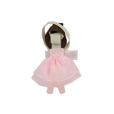 China Zoo Travel Cute Light Pink Hair Bow Ballet Dance Girl Ribbon Sculpture for sale