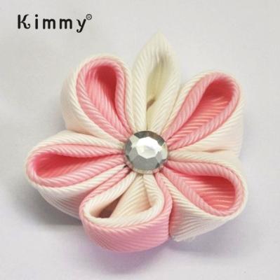 China Lady's Headwear Customized Japanese Ribbon Kanzashi Flower Hair Bow Clip - Buy Ribbon Flower Hair Bow Mini Hair Clip for sale