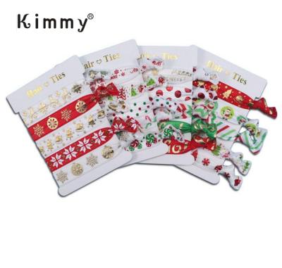 China Custom Classic Logo Printed Party Elastic Christmas Hair Ties For Backing - Buy Christmas Hair Ties for sale