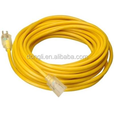 China Build UL/ETL Listed Heavy Duty SJTW 12/3c NEMA 5-15P/R Lit End Extension Power Cord for sale