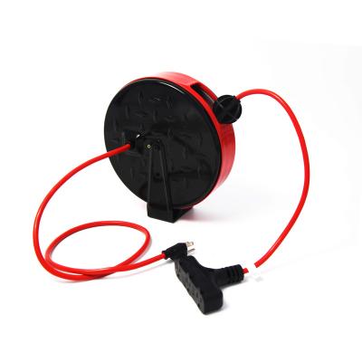 China Industrial Equipment USA Retractable Extension Reel With 3 Electrical Power Outlets for sale