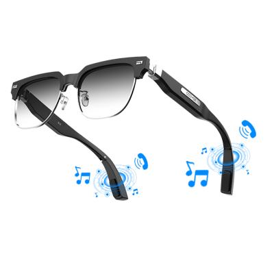 China High Fidelity Wireless Smart Glasses Free Smart Sunglasses Bone Hands Bone Conduction Bluetooth Earphone Stereo Glass Earphone for sale