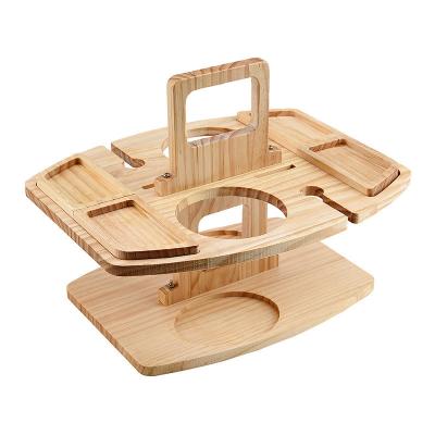 China Portable Outdoor Wine Dish Wine Dish Portable Trailing Wooden Fruit Dish Wild Dining Table for sale