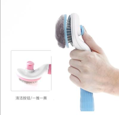 China 2021 HOT Viable Wholesale Dog Cat Cleaning Self Cleaning Slicker Sweep Hair Remover Cat Brush for sale