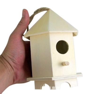 China Breathable Bird Nest Dox Nest House Wooden Bird Box Hanging Garden Roof Aviary For Outdoor for sale