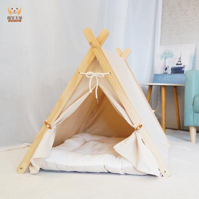 China Outdoor Folding Pet Dog Cat Teepee Tents Pet Teepee Bed House Folding Dog Tent for sale