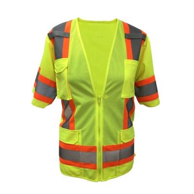 China Reflective Factory Supply Hi Vis Reflective Safety Waterproof Construction Workers Safety Shorts Sleeve for sale