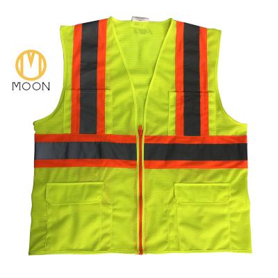 China Hi Reflective Workwear Mesh Fabric Color yellow-orange from Vis Reflective Safety Vest Safety for sale