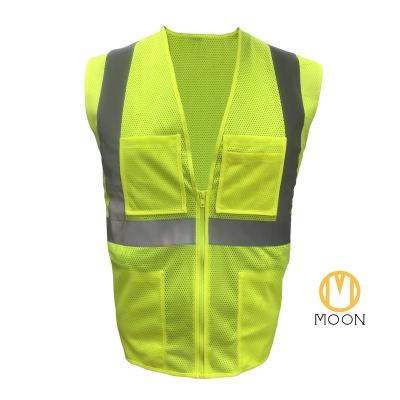 China Reflective Customized Vis Mesh Men Yellow Orange Safety Workwear Hi Jacket Safety Class 2 Reflective Vest for sale