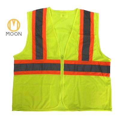 China Hi Vis Safety REFLECTIVE Construction With Pockets High Work Visibility Mesh Vest Flame Retardant Treated Reflective for sale