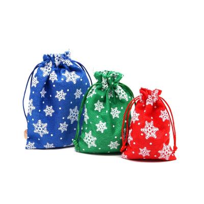 China Fashion Eco-Friendly Custom Drawstring Christmas Day Canvas Bag for sale