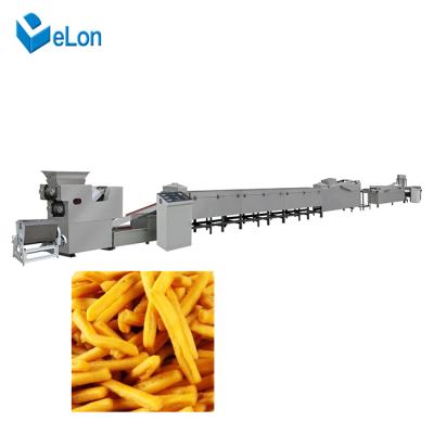 China Fried Flour Wheat Snacks Making Machine Food Processing Machine Frying Machine Mimi Strips Snacks Compound Roller for sale