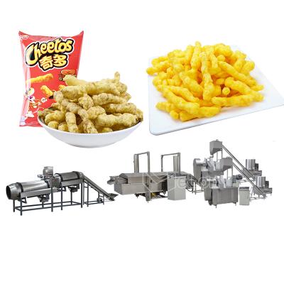 China Automatic production extruder making machine makers for kurkure corn puff flavored snack for sale